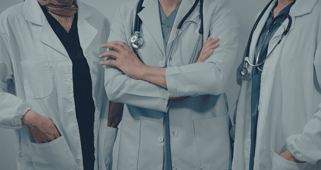 white lab coats in healthcare